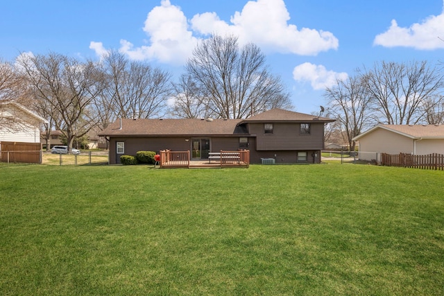 440 Charles Ct, South Elgin, IL 60177 - rear view of house featuring a fenced backyard and a wooden deck