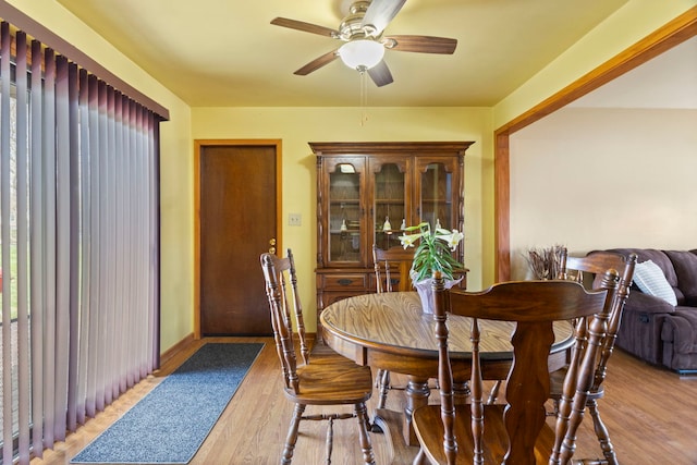 440 Charles Ct, South Elgin, IL 60177 - dining space with ceiling fan and light wood finished floors
