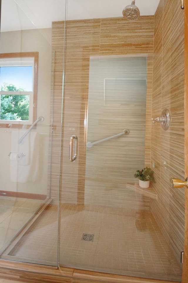 708 Wheeler Dr, Hudson, IL 61748 - bathroom with a stall shower