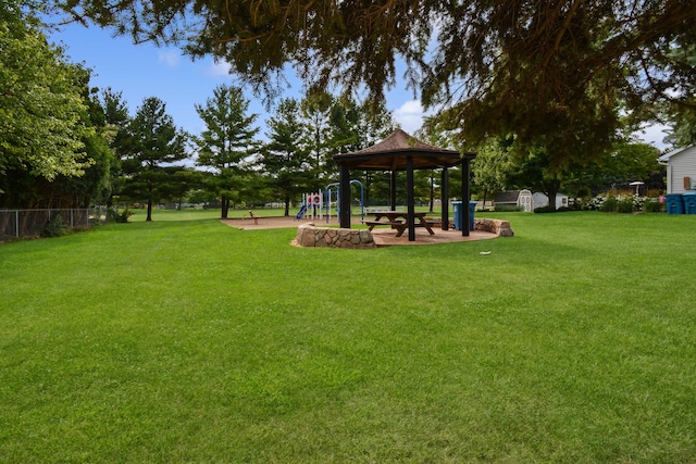 708 Wheeler Dr, Hudson, IL 61748 - view of yard with a gazebo