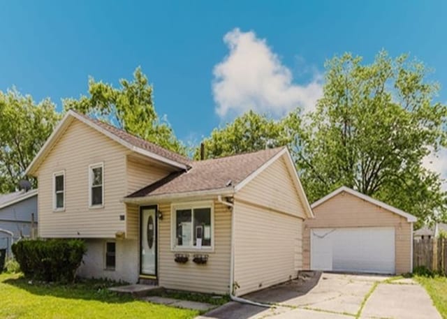 22118 E Churchill Dr, Richton Park, IL 60471 - tri-level home with a garage and an outbuilding