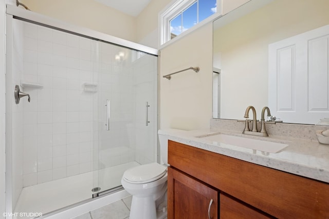 7271 Orchard Valley Dr, Bull Valley, IL 60050 - full bath featuring vanity, a stall shower, and tile patterned floors
