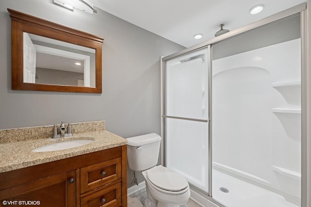 7271 Orchard Valley Dr, Bull Valley, IL 60050 - full bath featuring a shower stall, vanity, and recessed lighting