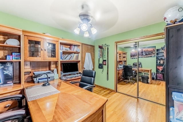 2418 S 58th Ave, Cicero, IL 60804 - office with ceiling fan and wood finished floors