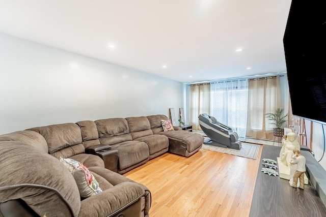 2418 S 58th Ave, Cicero, IL 60804 - living room with wood finished floors, expansive windows, and recessed lighting