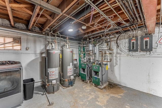 2418 S 58th Ave, Cicero, IL 60804 - utilities featuring washer / clothes dryer, gas water heater, and electric panel