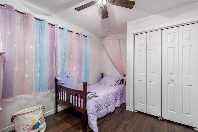 2020 Autumnwood Dr, Ottawa, IL 61350 - bedroom with wood finished floors, ceiling fan, and a closet