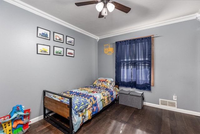 2020 Autumnwood Dr, Ottawa, IL 61350 - bedroom featuring crown molding, wood finished floors, and ceiling fan