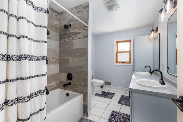 2020 Autumnwood Dr, Ottawa, IL 61350 - full bathroom featuring tile patterned flooring, shower / tub combo with curtain, and double vanity