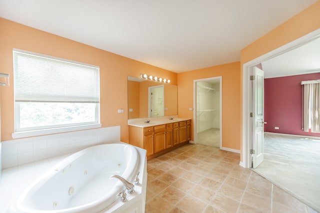 24625 Woodstock Dr, Plainfield, IL 60585 - full bathroom featuring vanity and a whirlpool tub