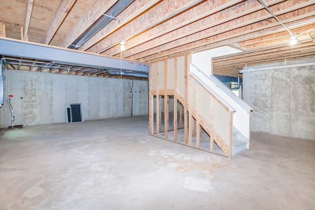 24625 Woodstock Dr, Plainfield, IL 60585 - unfinished below grade area with stairway