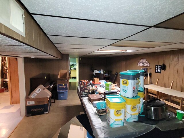 19936 S Spruce Dr, Frankfort, IL 60423 - finished below grade area with wooden walls and a drop ceiling