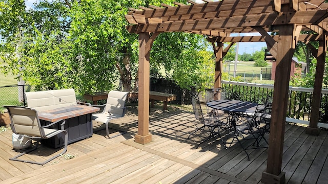 19936 S Spruce Dr, Frankfort, IL 60423 - wooden deck featuring outdoor dining space and a pergola
