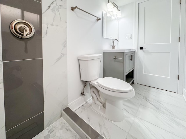 7755 S Wolcott Ave, Chicago, IL 60620 - bathroom featuring marble finish flooring, vanity, and a shower