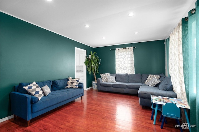 120 Riverside Dr, Montgomery, IL 60538 - living room featuring wood finished floors and recessed lighting