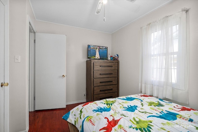 120 Riverside Dr, Montgomery, IL 60538 - bedroom featuring ornamental molding, wood finished floors, and a ceiling fan