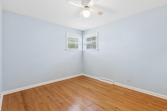 9007 Forestview Rd, Evanston, IL 60203 - unfurnished room with light wood-style flooring and a ceiling fan