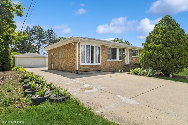 901 S Can Dota Ave, Mount Prospect, IL 60056 - ranch-style home with brick siding, an outdoor structure, and a detached garage