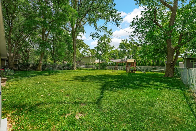 13007 S Oak Park Ave, Palos Heights, IL 60463 - fenced backyard with a playground
