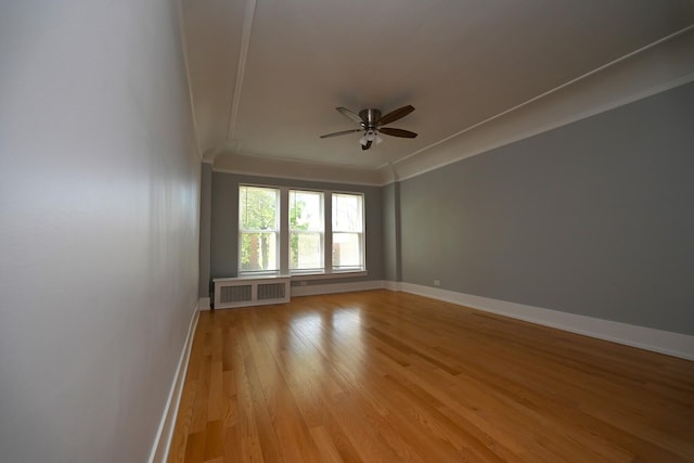 1631 Monroe St, Evanston, IL 60202 - unfurnished room with a ceiling fan, light wood-style floors, and ornamental molding
