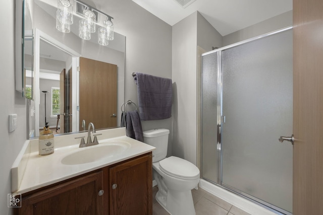 2416 Oakfield Dr Unit 2416, Aurora, IL 60503 - bathroom with vanity, a stall shower, and tile patterned floors
