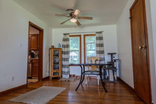 17848 W Fairfield Ln, Grayslake, IL 60030 - home office with ceiling fan and wood finished floors