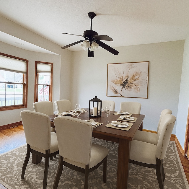 1102 Brian Dr, Manteno, IL 60950 - dining area with wood finished floors and ceiling fan
