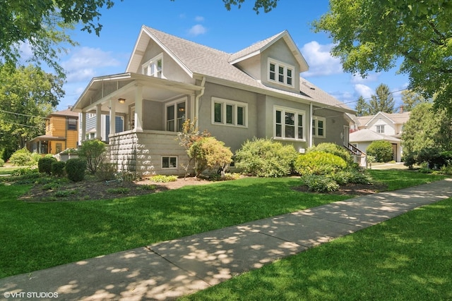 300 W Fremont St, Arlington Heights, IL 60004 - view of property exterior with a yard, stucco siding, and roof with shingles