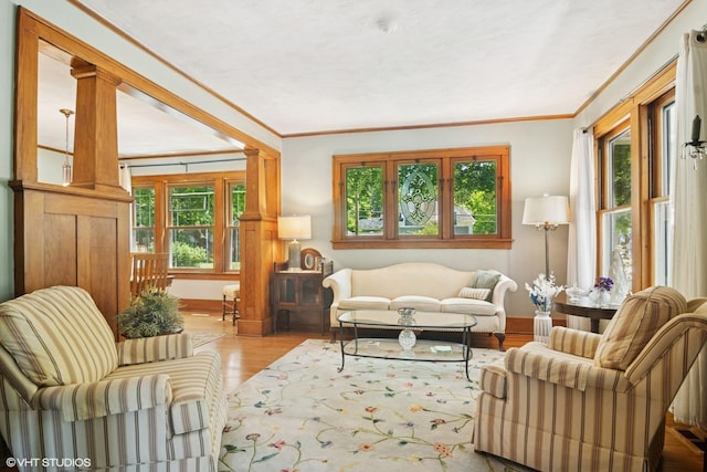300 W Fremont St, Arlington Heights, IL 60004 - living room with wood finished floors and ornamental molding