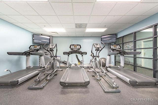 1200 W Monroe St Unit 516, Chicago, IL 60607 - workout area featuring a paneled ceiling