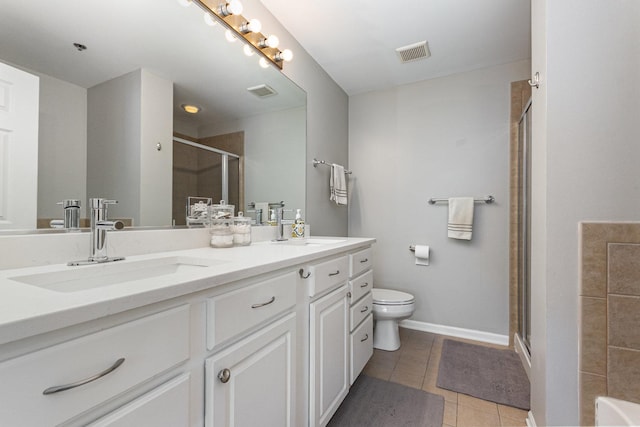 390 W Mahogany Ct Unit 301, Palatine, IL 60067 - bathroom with a shower stall, double vanity, tile patterned flooring, and a bathtub