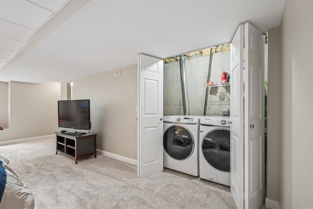 8457 Callie Ave, Morton Grove, IL 60053 - laundry area featuring separate washer and dryer and carpet