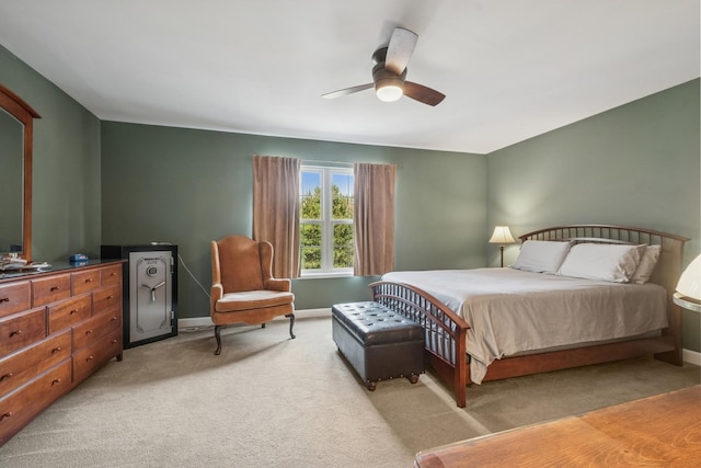 8457 Callie Ave, Morton Grove, IL 60053 - bedroom with light colored carpet and ceiling fan