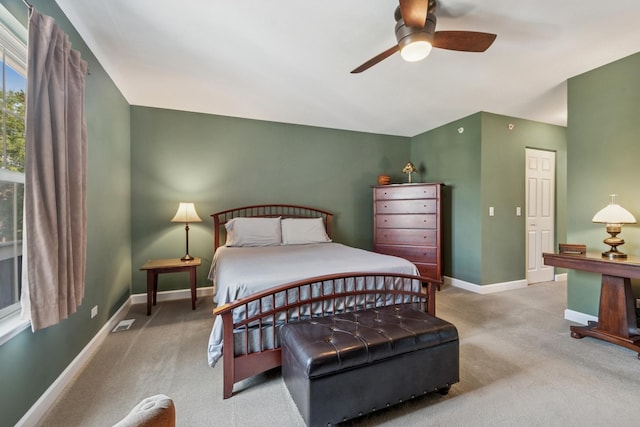 8457 Callie Ave, Morton Grove, IL 60053 - carpeted bedroom with vaulted ceiling and ceiling fan