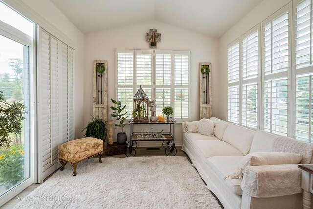 321 Mahogany Dr, Algonquin, IL 60102 - living area featuring healthy amount of natural light and lofted ceiling