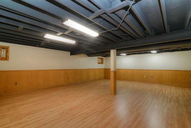 1268 Country Glen Ln, Carol Stream, IL 60188 - finished basement with a wainscoted wall, wood finished floors, and wood walls