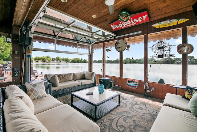 998 N Westshore Blvd, Manteno, IL 60950 - sunroom featuring an outdoor hangout area, healthy amount of natural light, and a water view