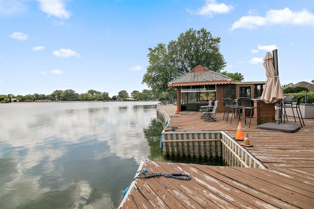 998 N Westshore Blvd, Manteno, IL 60950 - dock area with a deck with water view and a gazebo