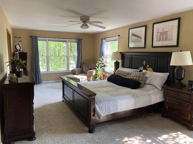 348 Bloomfield Cir, Bloomingdale, IL 60108 - bedroom with light colored carpet and a ceiling fan