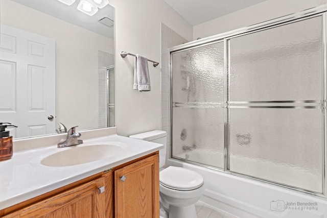 223 New Bridge Ct, Palatine, IL 60067 - bathroom featuring vanity, combined bath / shower with glass door, and tile patterned flooring