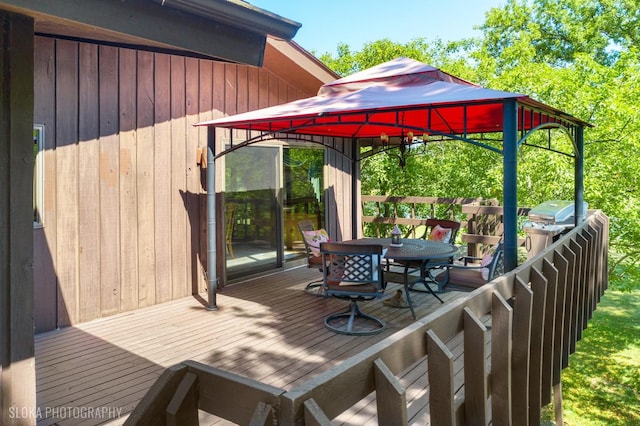 104 Lois Ln, Deer Park, IL 60010 - wooden terrace with a gazebo, outdoor dining area, and grilling area