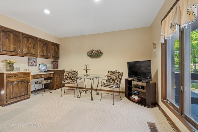 104 Lois Ln, Deer Park, IL 60010 - home office featuring light carpet and recessed lighting
