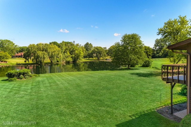 104 Lois Ln, Deer Park, IL 60010 - view of green lawn featuring a water view and view of scattered trees