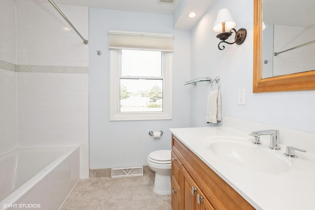 3231 Central St, Evanston, IL 60201 - full bathroom featuring vanity, shower / washtub combination, and tile patterned flooring
