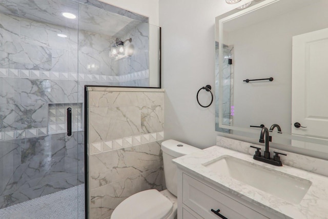 7701 Sawyer Rd, Darien, IL 60561 - full bath with a marble finish shower and vanity