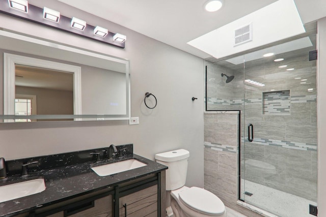 7701 Sawyer Rd, Darien, IL 60561 - full bathroom featuring double vanity, a stall shower, and recessed lighting