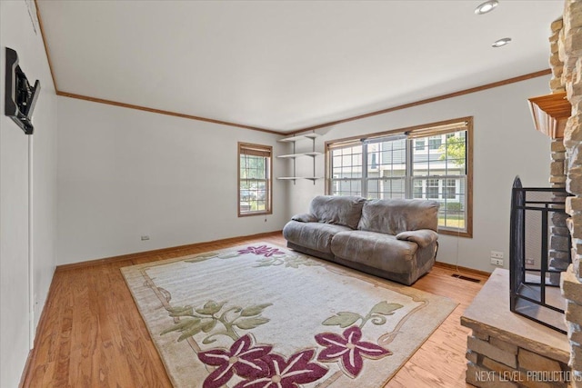 27W414 Melrose Ln, Winfield, IL 60190 - living area with crown molding and wood finished floors