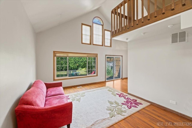 27W414 Melrose Ln, Winfield, IL 60190 - living area with high vaulted ceiling and wood finished floors