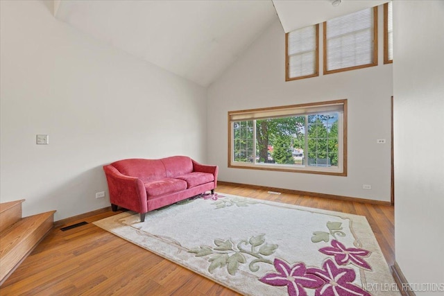 27W414 Melrose Ln, Winfield, IL 60190 - sitting room with high vaulted ceiling and wood finished floors