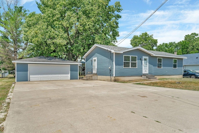 25034 S Center St, Channahon, IL 60410 - view of front of property featuring a garage and an outdoor structure